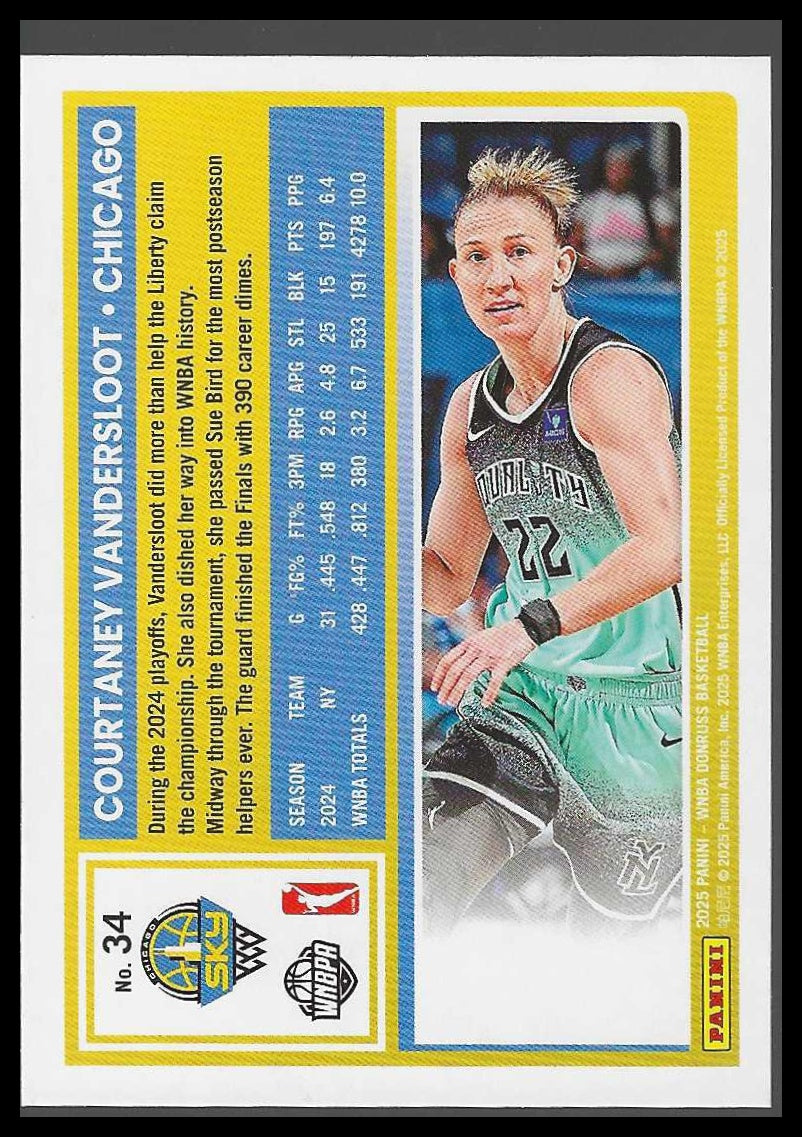 2025 Donruss WNBA #34 Courtney Vandersloot Holo Chicago Sky