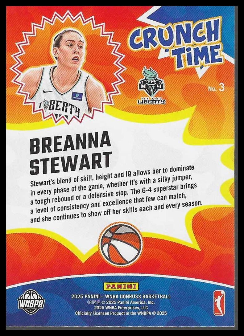 2025 Donruss WNBA #3 Breanna Stewart Crunch Time New York Liberty