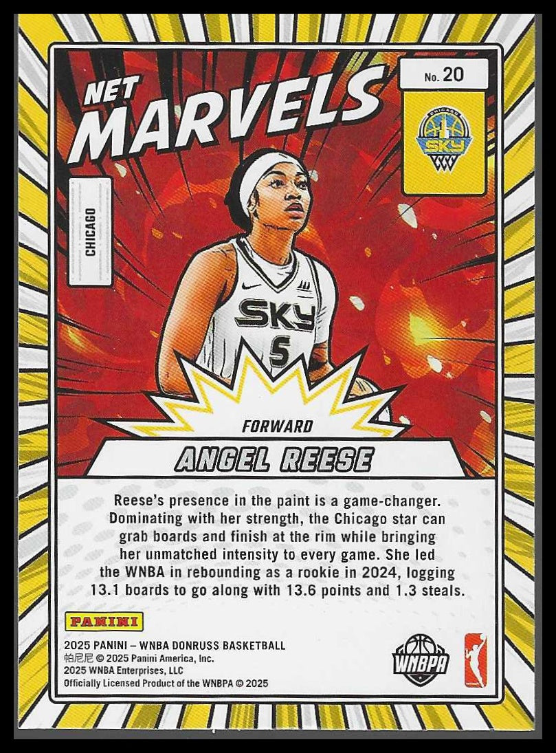 2025 Donruss WNBA #20 Angel Reese Net Marvels Press Proof Chicago Sky