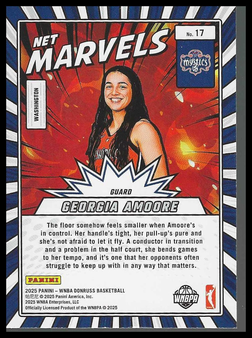 2025 Donruss WNBA #17 Georgia Amoore Net Marvels Press Proof Washington Mystics