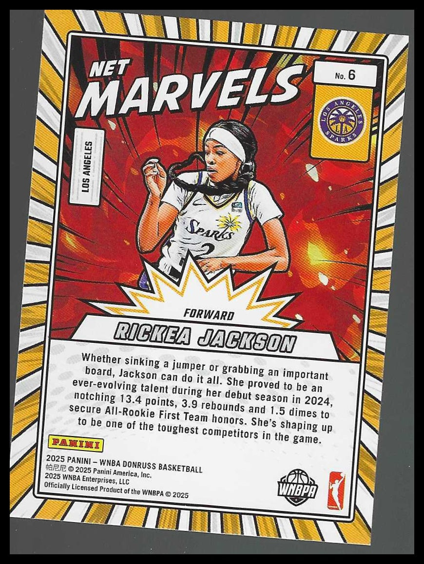 2025 Donruss WNBA #6 Rickea Jackson Net Marvels Los Angeles Sparks