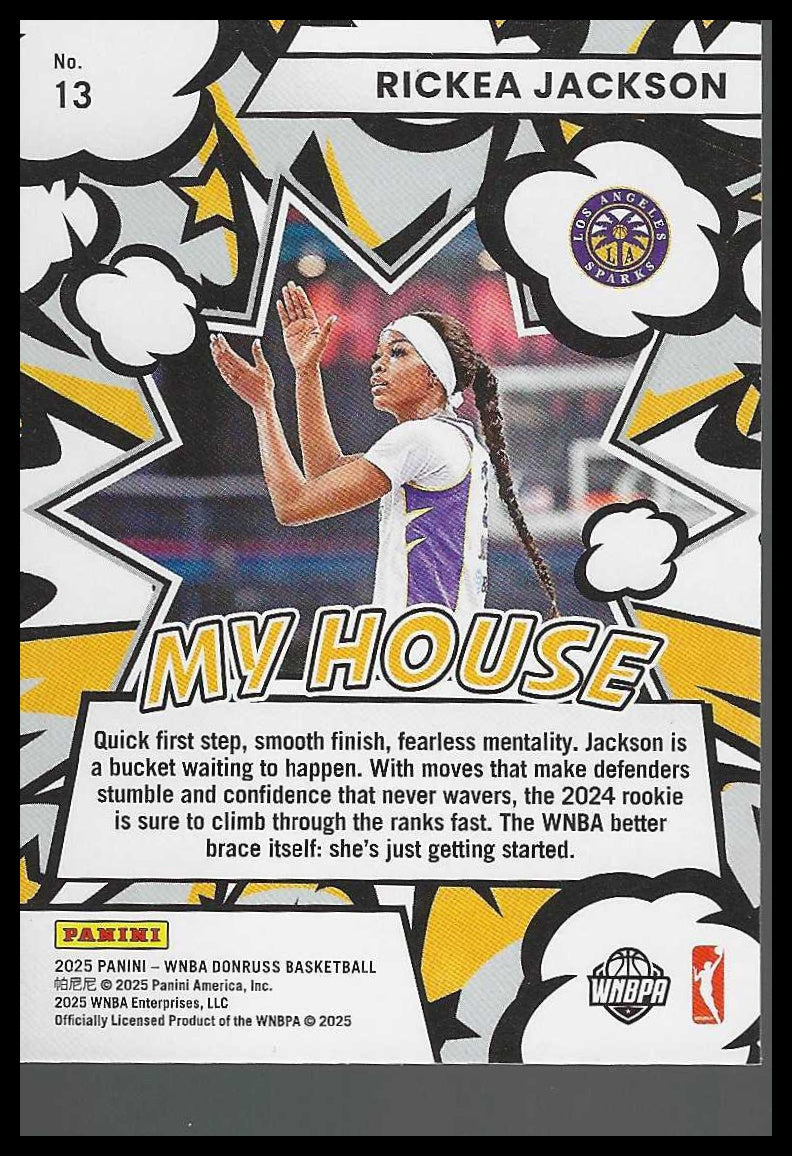 2025 Donruss WNBA #13 Rickea Jackson My House Los Angeles Sparks