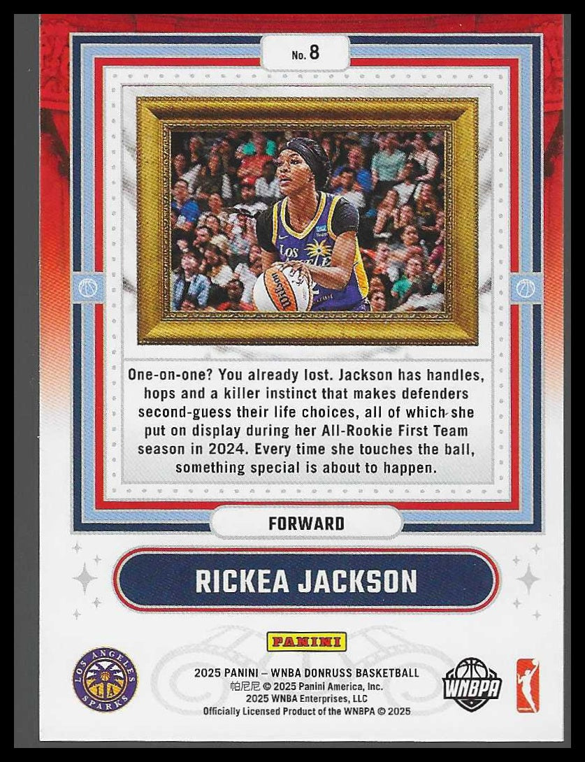 2025 Donruss WNBA #8 Rickea Jackson Franchise Features Los Angeles Sparks
