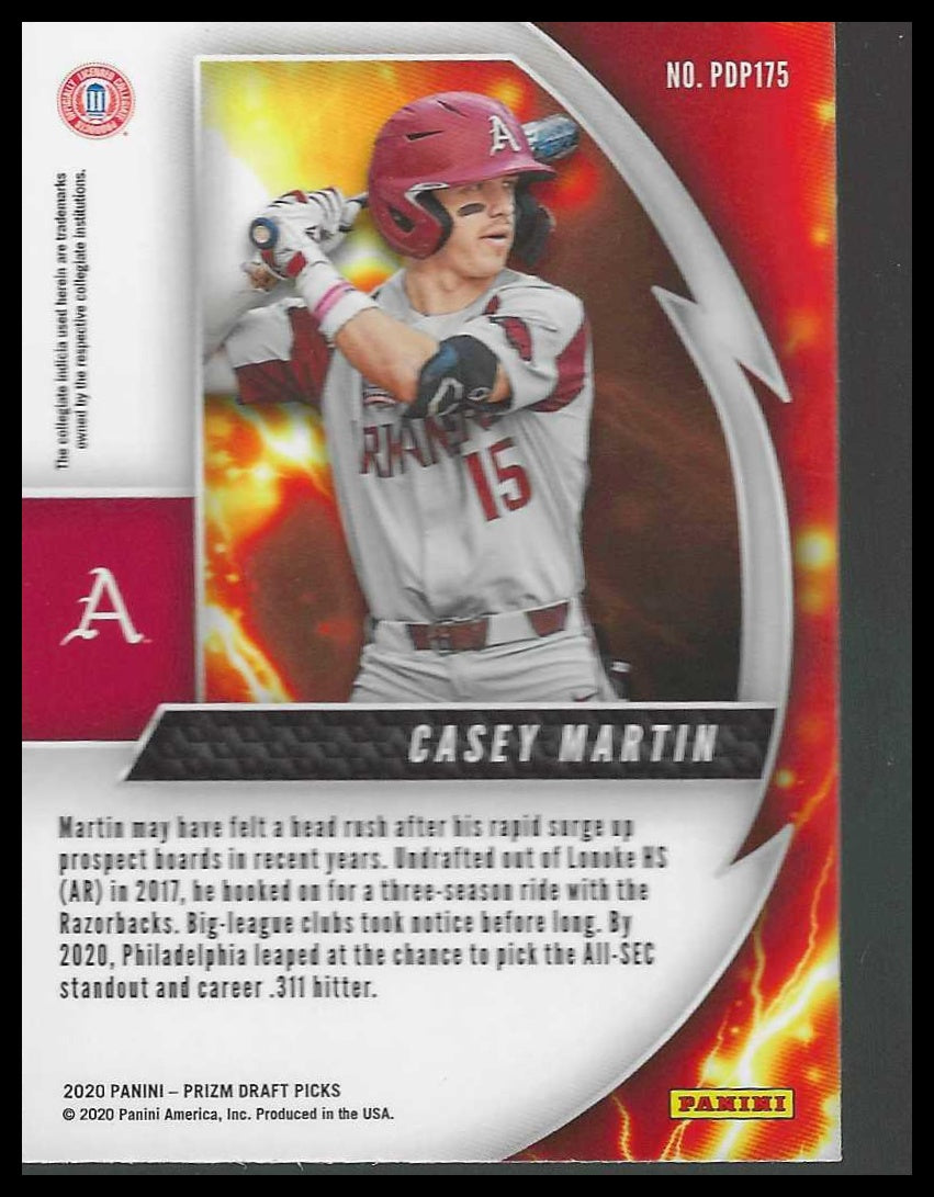 2020 Panini Prizm Draft Picks #PDP175 Casey Martin Arkansas Razorbacks