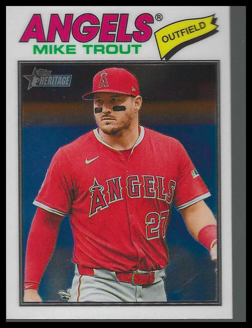 2026 Topps Heritage #163 Mike Trout Chrome Los Angeles Angels