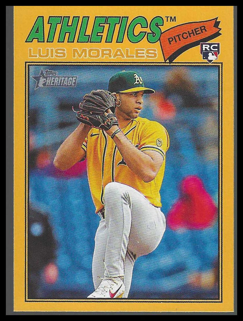 2026 Topps Heritage #67 Luis Morales Dark Yellow Athletics Rookie