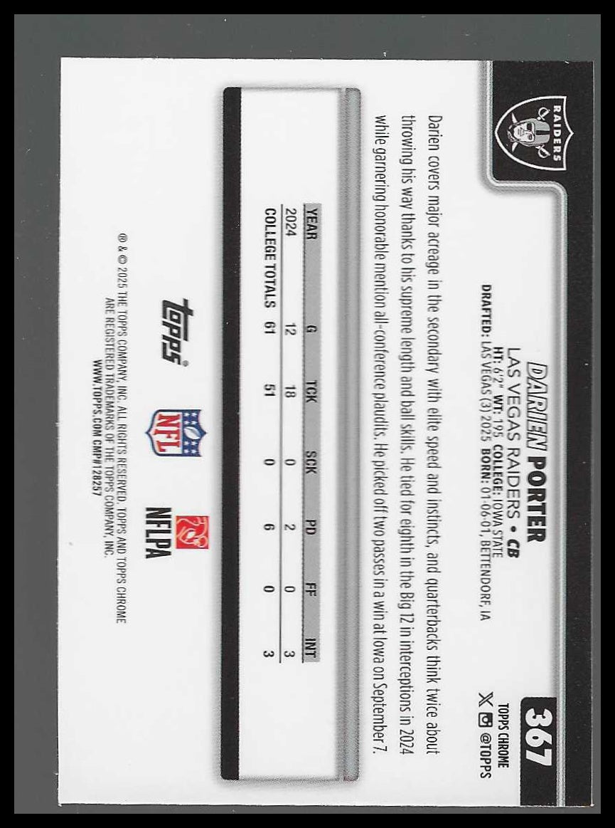 2025 Topps Chrome #367 Darien Porter