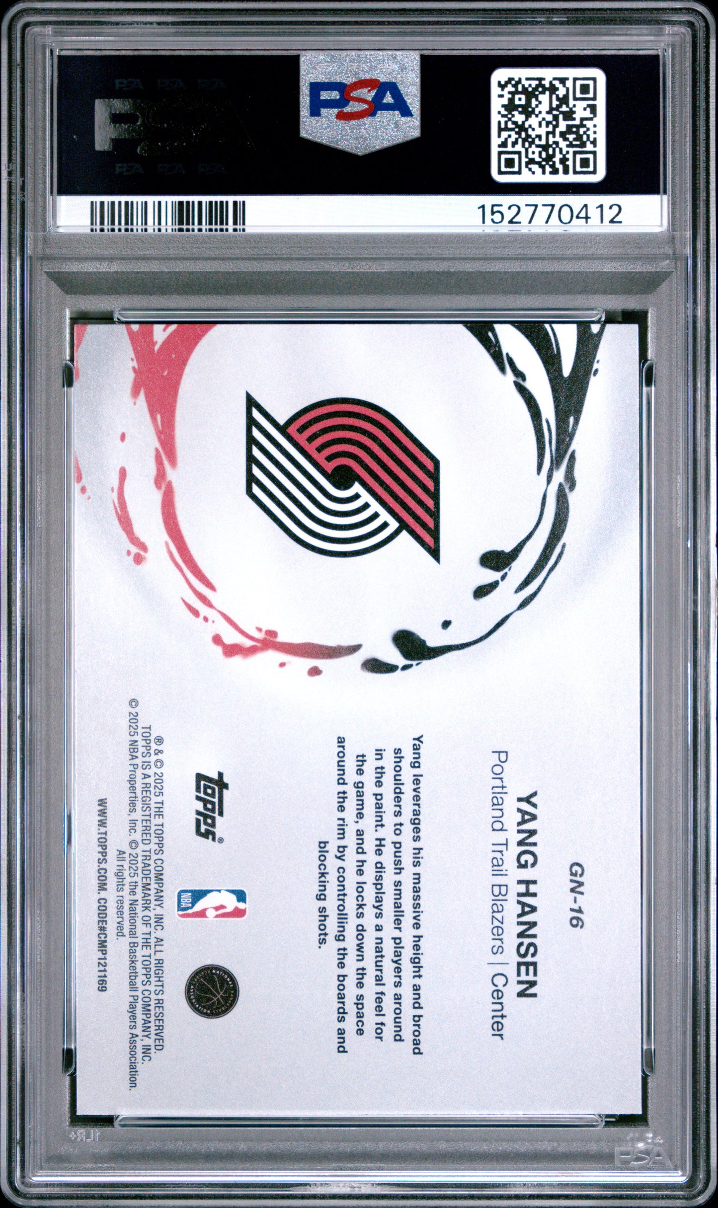 2025 Topps Generation Now #GN-16 Yang Hansen Gen Now-Green Holo Foil PSA 10 #/99
