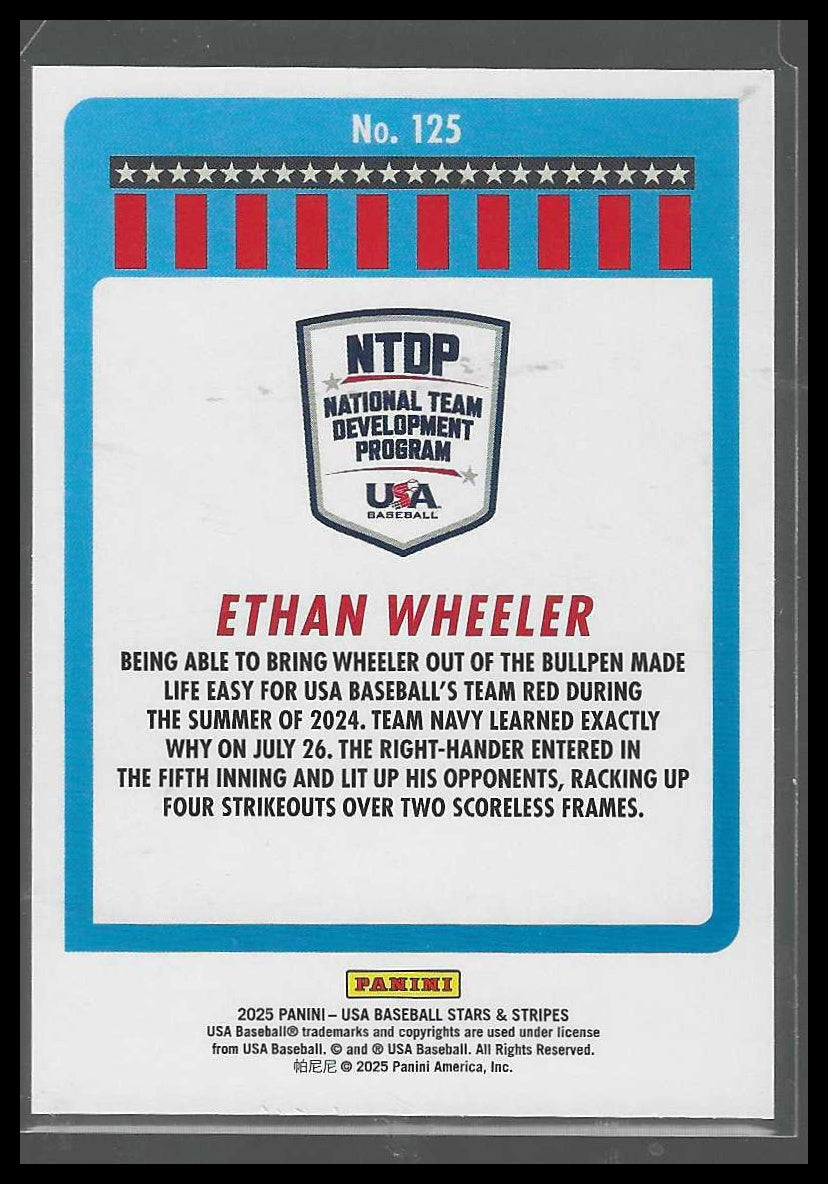 2025 Panini Stars & Stripes USA Baseball #125 Ethan Wheeler Speckle