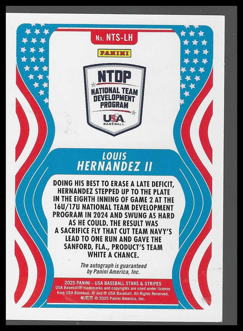 2025 Stars and Stripes USA Louis Hernandez II Signatures Team Sets