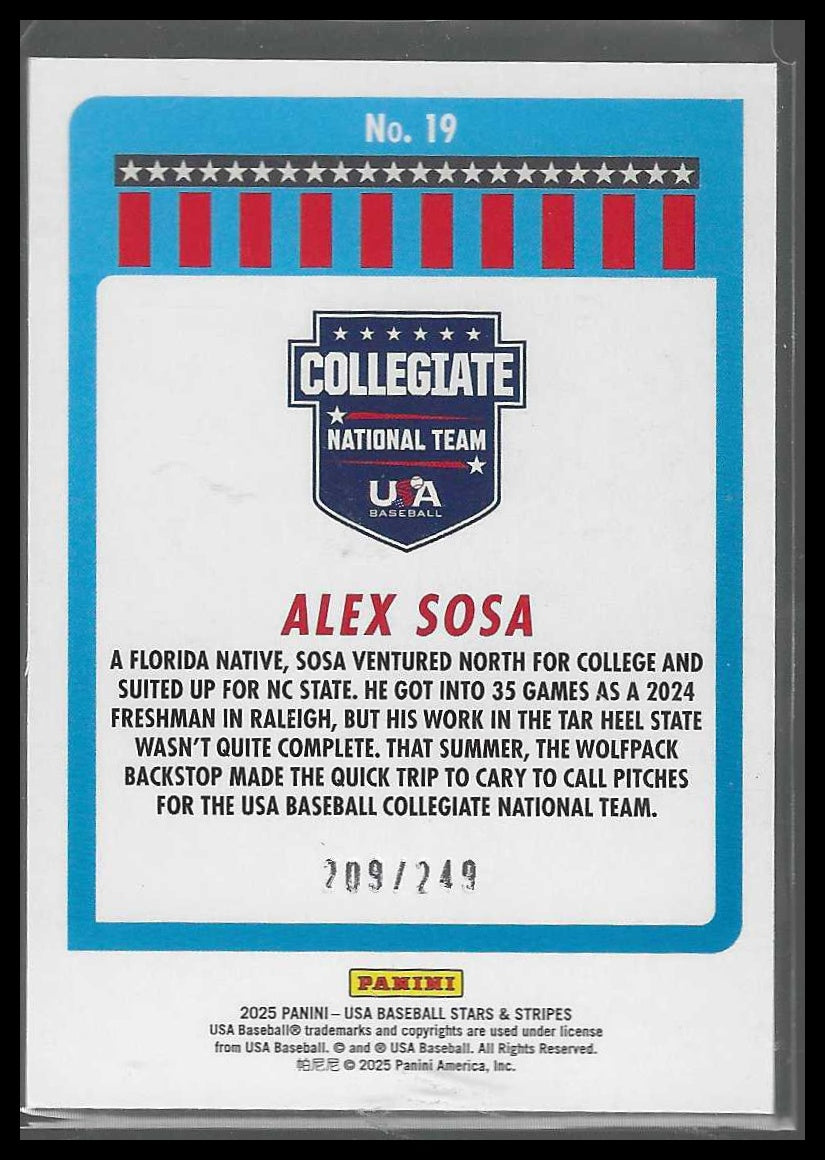 2025 Panini Stars & Stripes USA Baseball #19 Alex Sosa