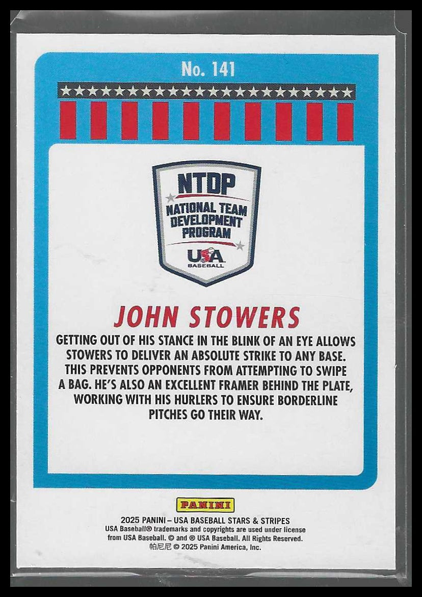 2025 Panini Stars & Stripes USA Baseball #141 John Stowers Speckle