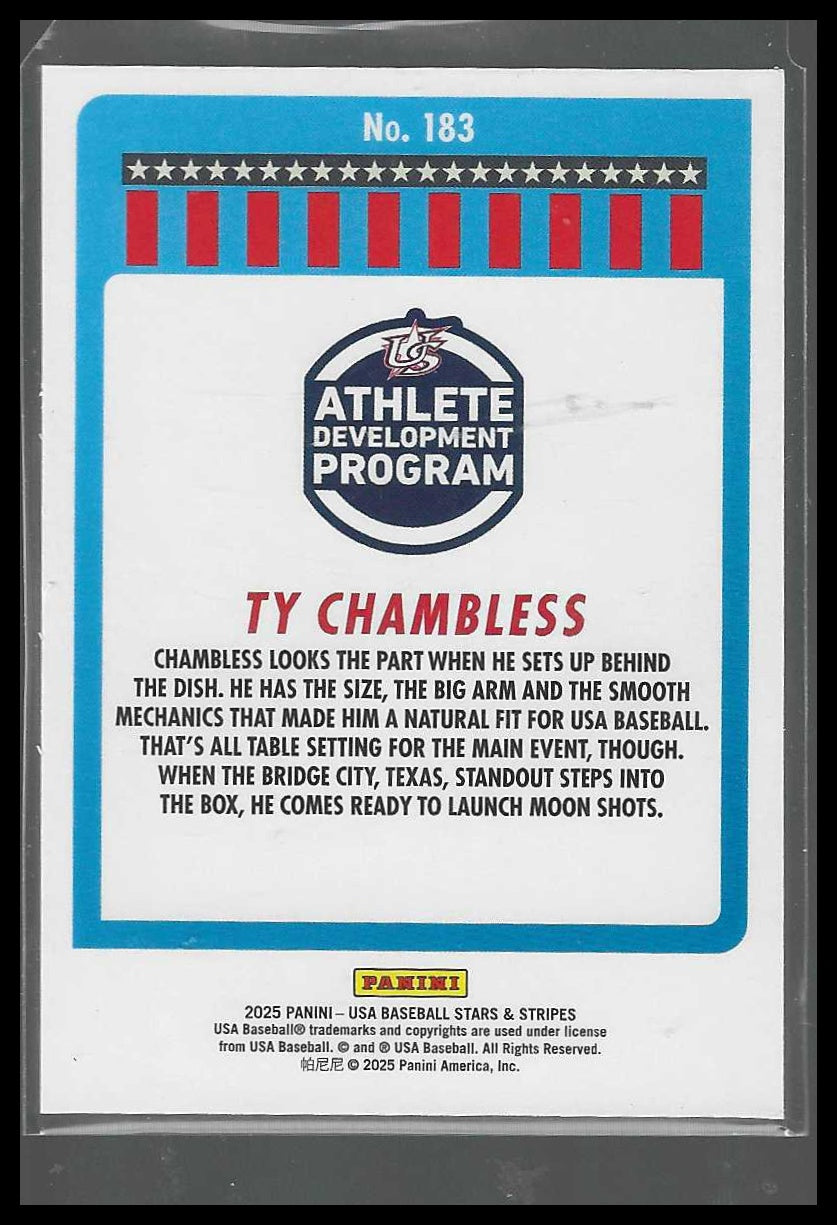 2025 Panini Stars & Stripes USA Baseball #183 Ty Chambless
