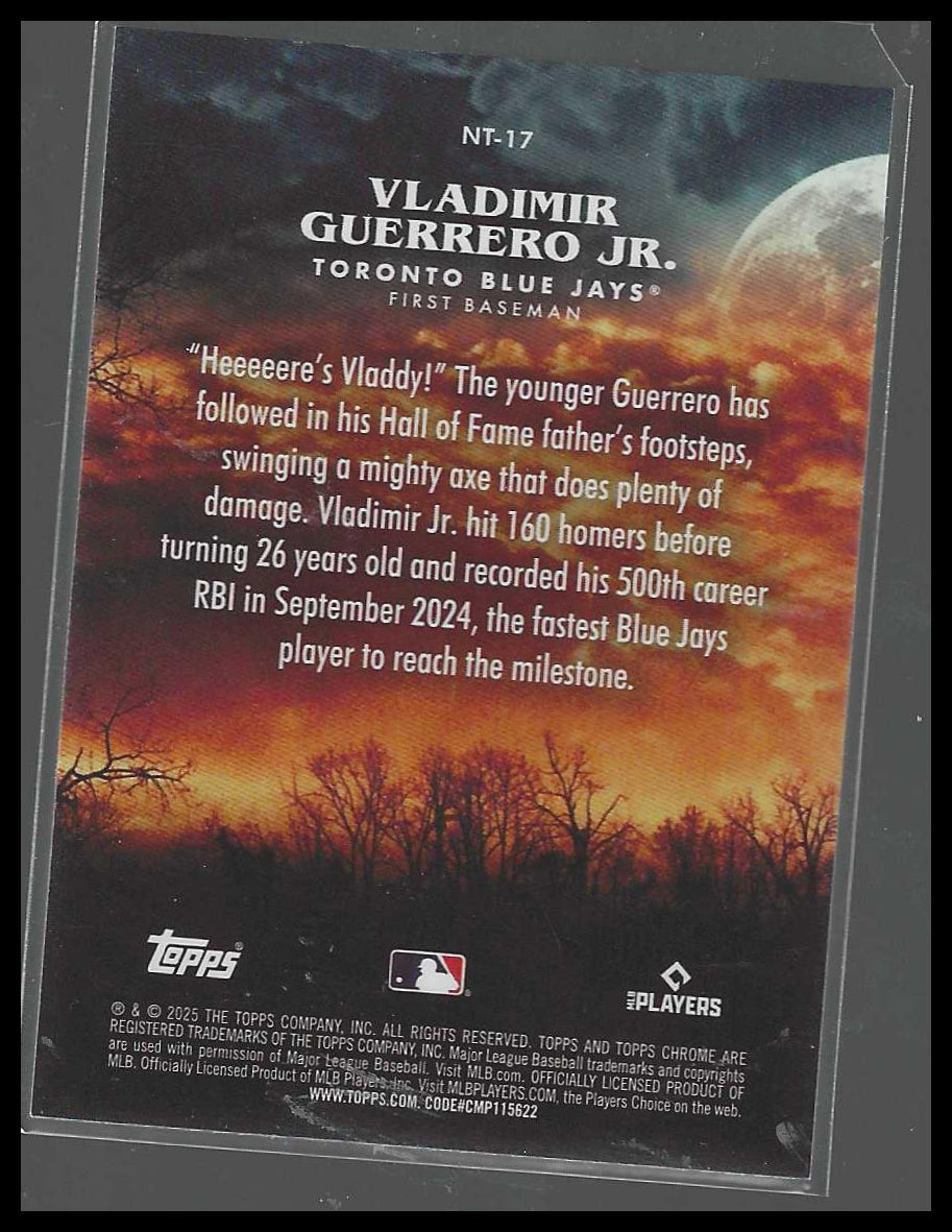 2025 Topps Chrome Update #NT-17 Vladimir Guerrero Jr. Night Terrors