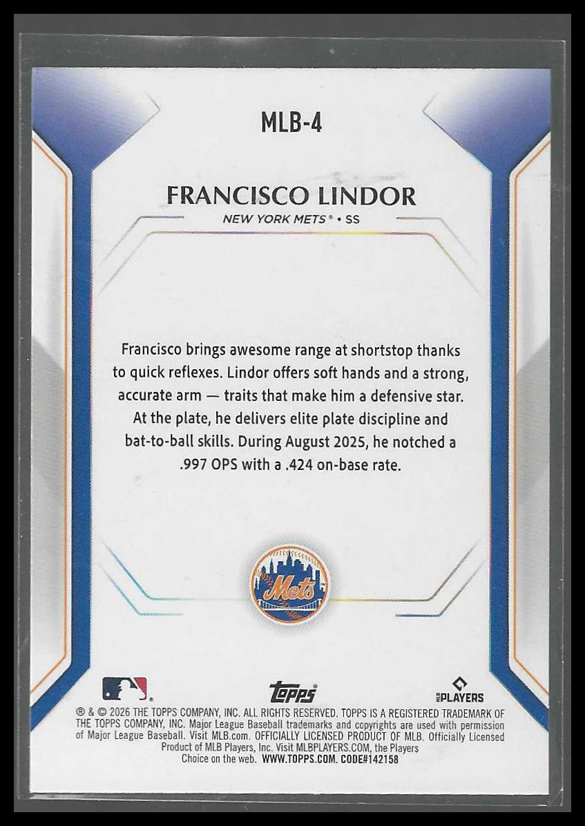2026 Topps #MLB-4 Francisco Lindor Topps Collector Kit New York Mets