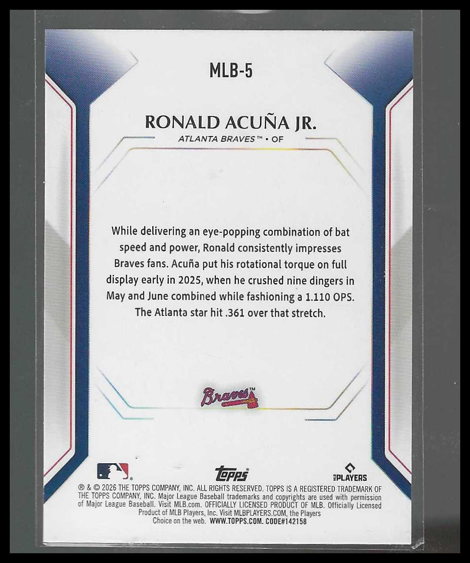 2026 Topps #MLB-5 Ronald Acuña Jr. Topps Collector Kit Atlanta Braves