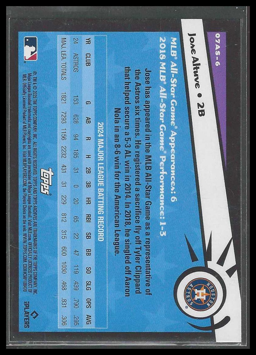 2025 Topps Archives #07AS-6 Jose Altuve 2007 Topps All-Stars Houston Astros