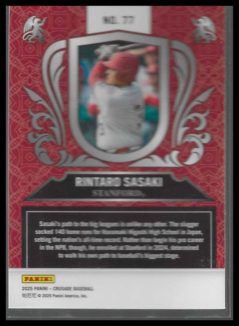 2025 Panini Crusade #77 Rintaro Sasaki Crusade Stanford Cardinal