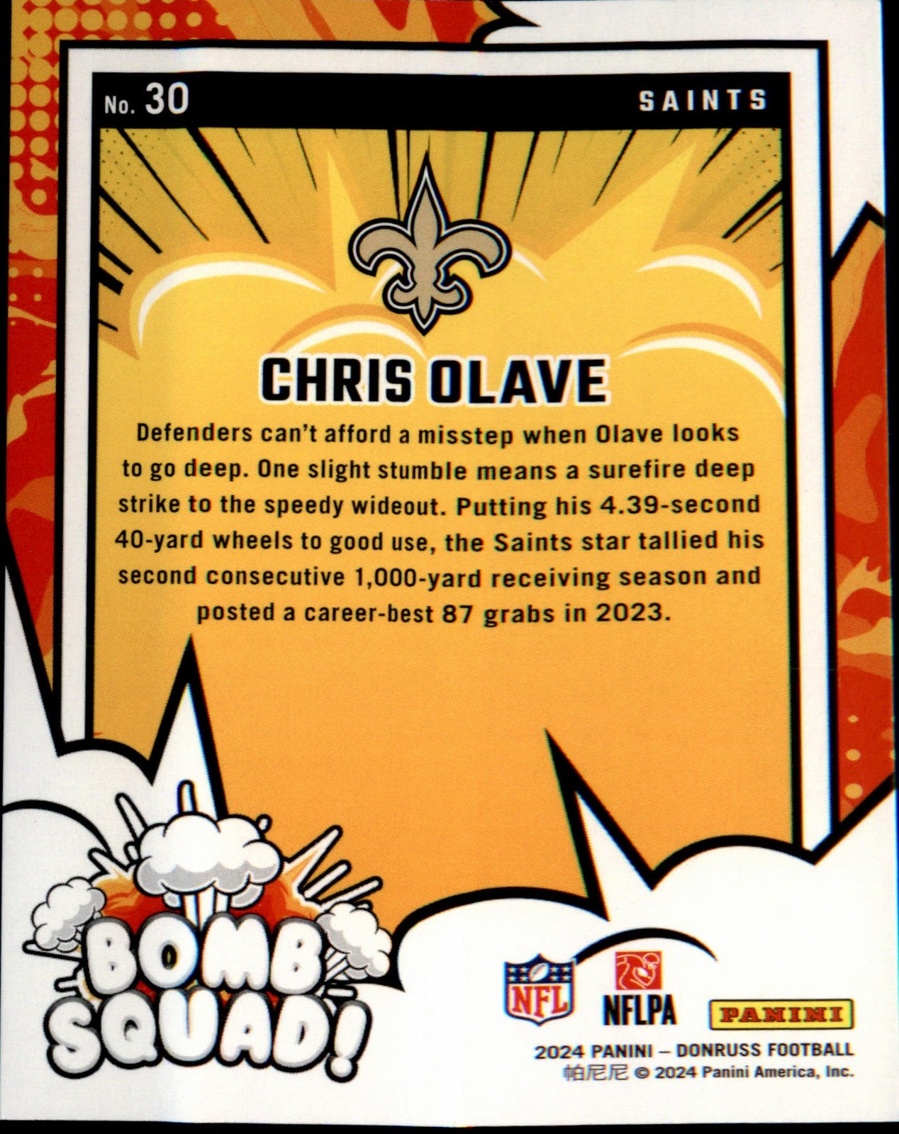 2024 Donruss Bomb Squad #30 Chris Olave
