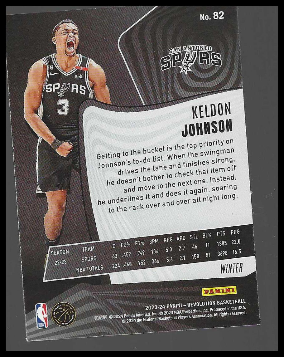 2023-24 Panini Revolution #82 Keldon Johnson Winter San Antonio Spurs