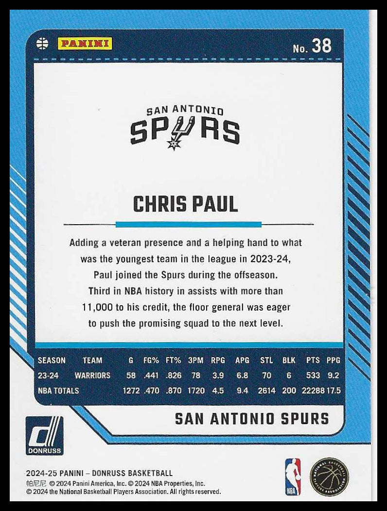 2024-25 Donruss #38 Chris Paul San Antonio Spurs