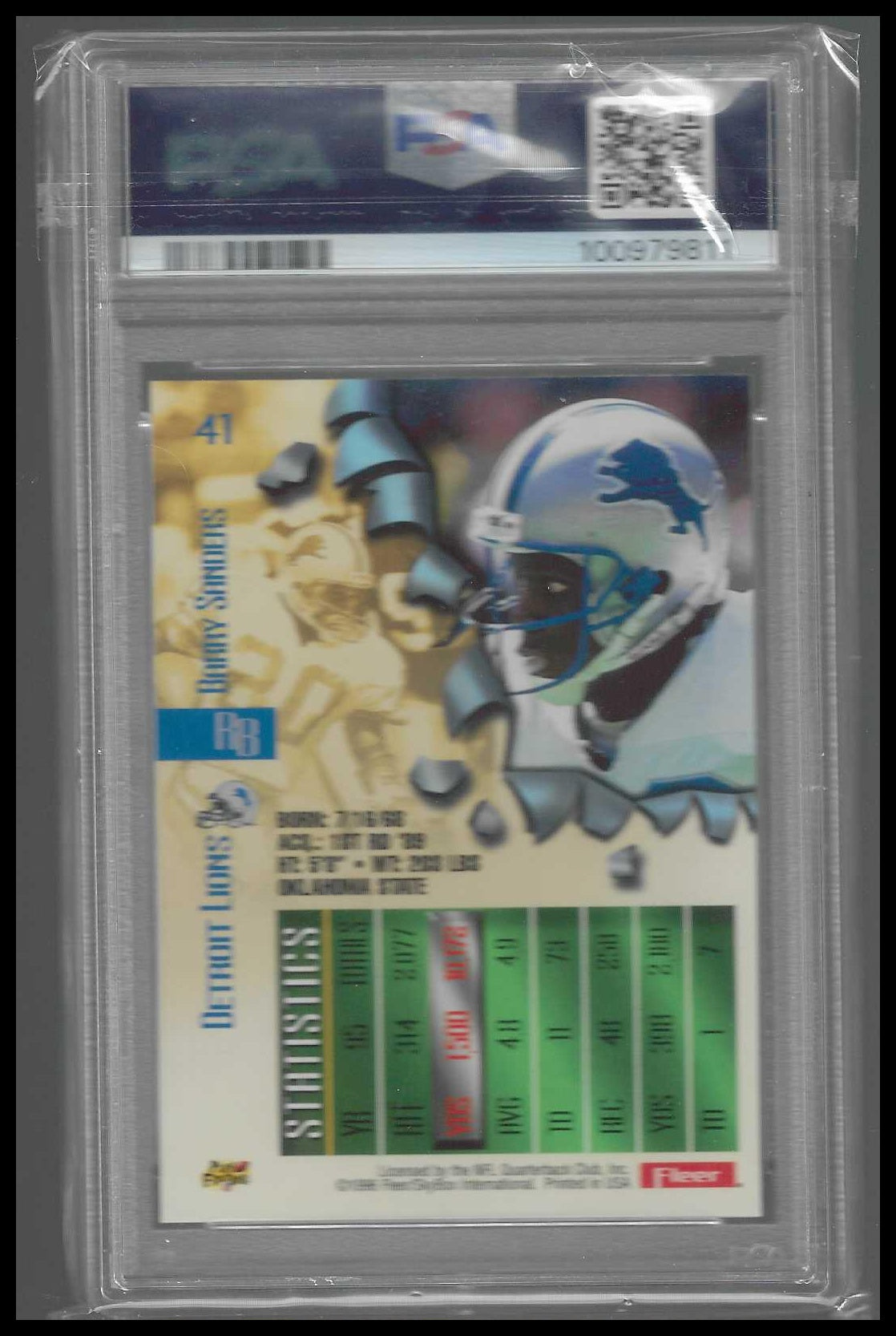 1996 Fleer Metal #41 Barry Sanders PSA 7