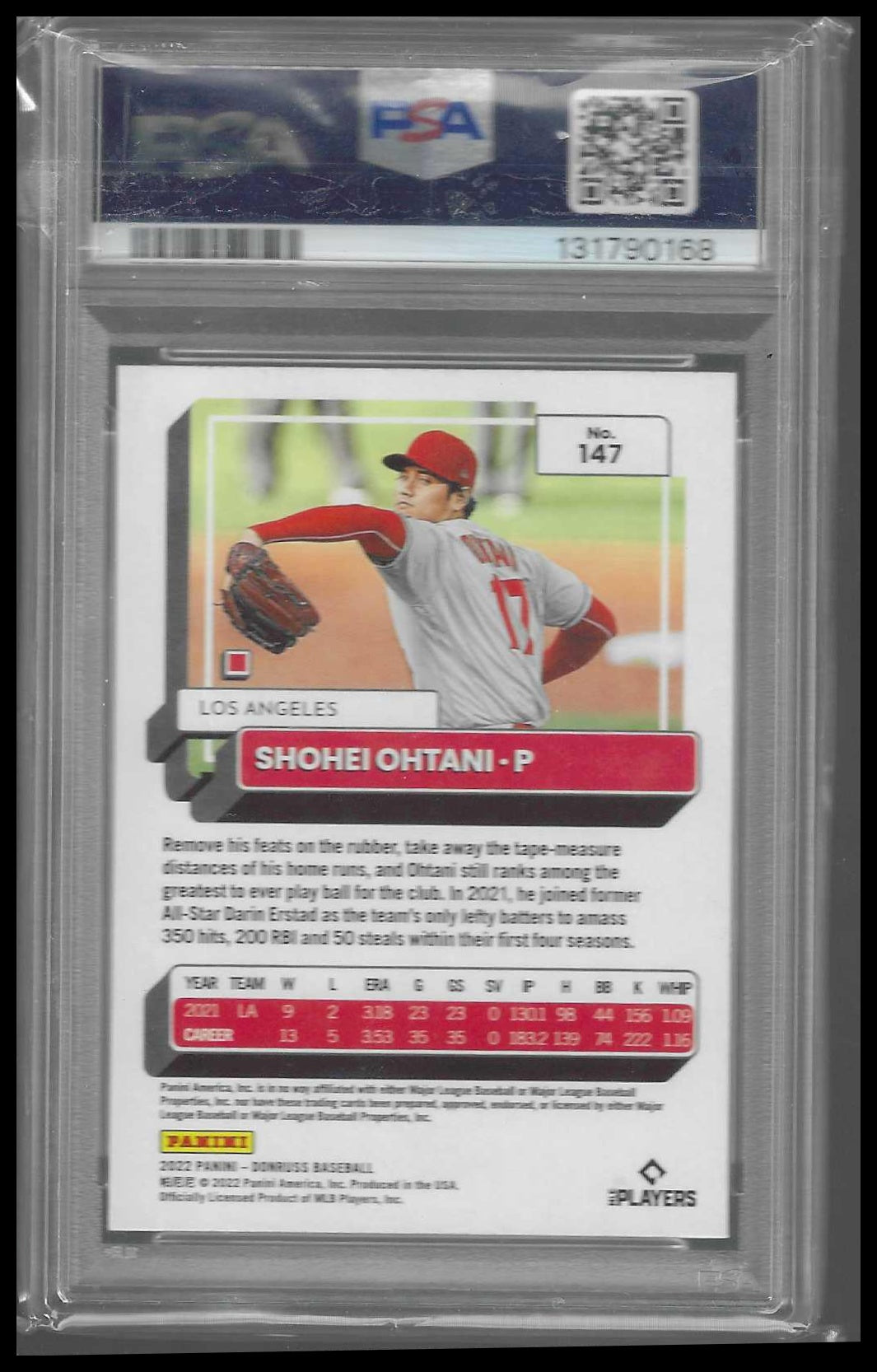2022 Donruss #147b Shohei Ohtani Variation PSA 8
