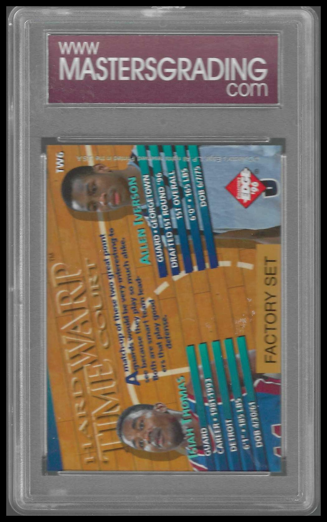 1996 Collector's Edge Rage Time Warp #TW6 Allen Iverson Isiah Thomas MGS 10