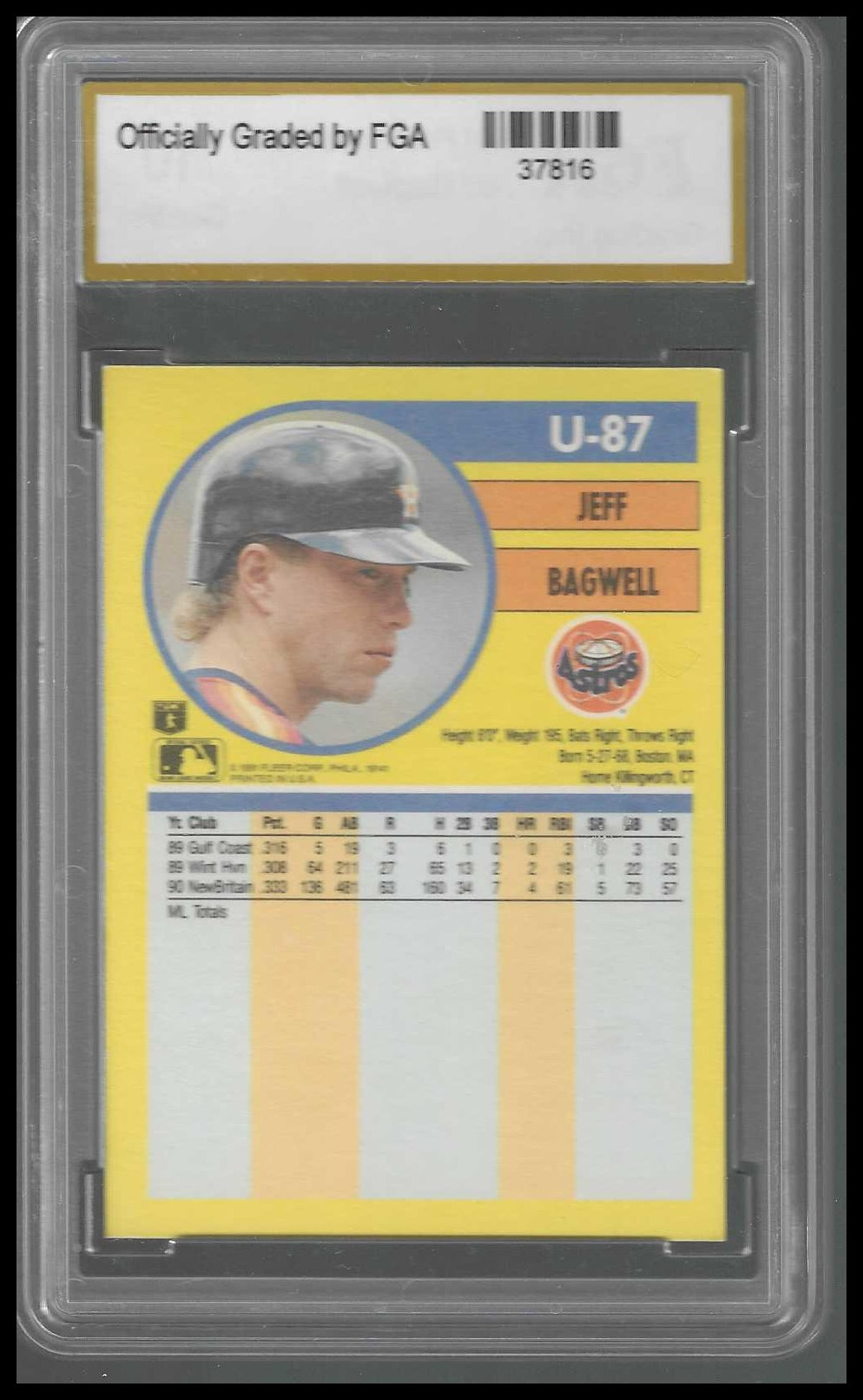 1991 Fleer Update #U-87 Jeff Bagwell FGA GEM/MT 10