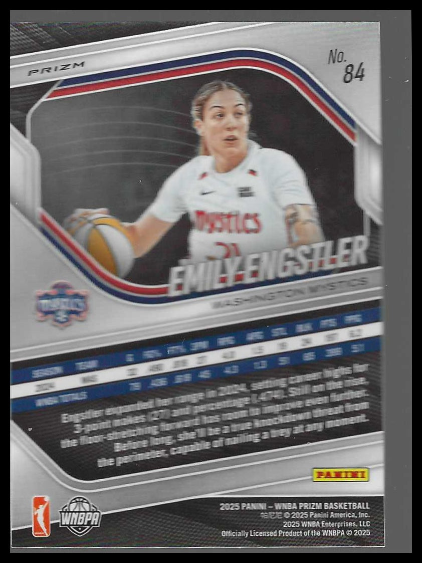2025 Panini Prizm WNBA Ice Orange Prizms #84 Emily Engstler