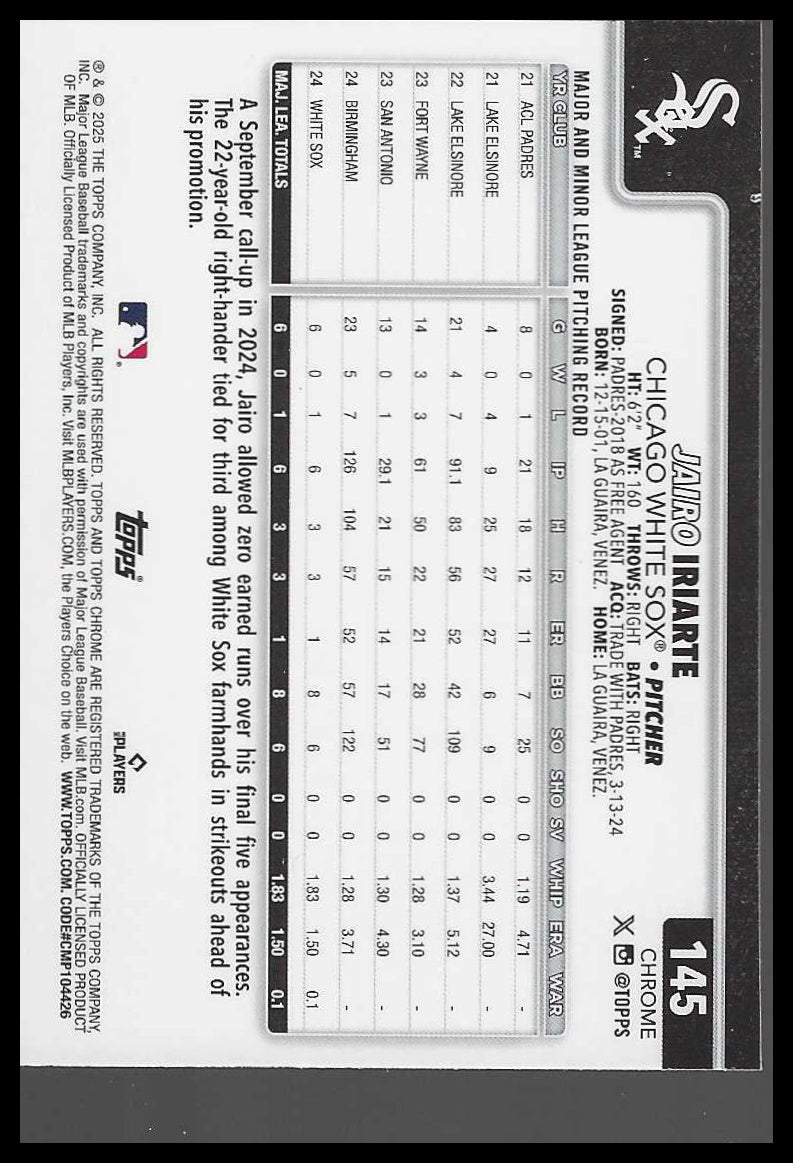 2025 Topps #656 Jairo Iriarte Rookie