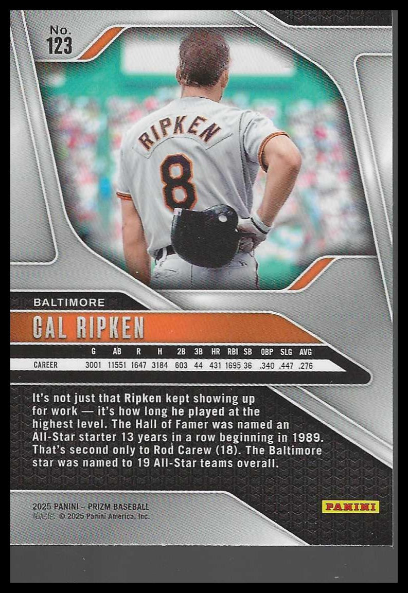 2025 Panini Prizm #123 Cal Ripken