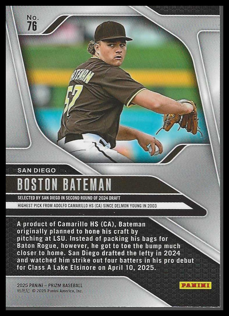 2025 Panini Prizm #76 Boston Bateman