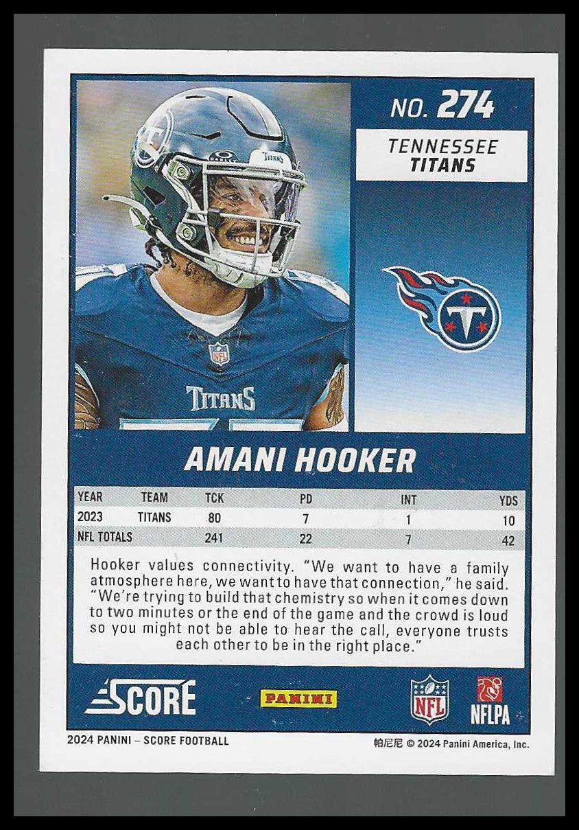 2024 Score Lava #274 Amani Hooker #272/630
