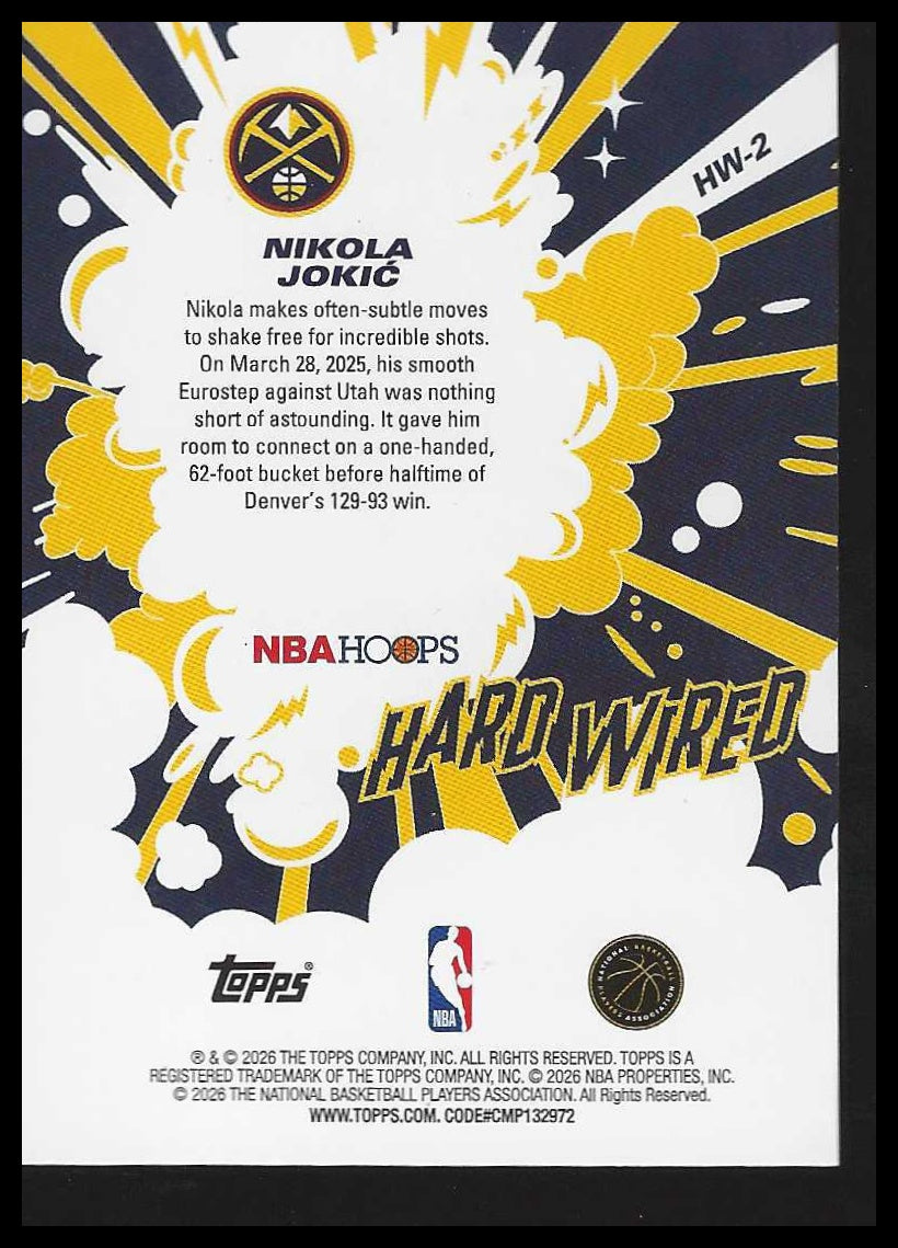 2025-26 Hoops Hard Wired #HW-2 Nikola Jokic