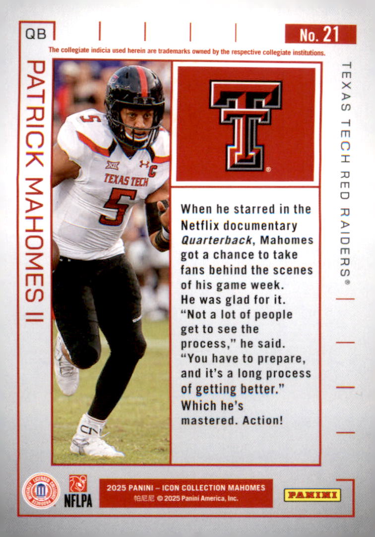 2025 Panini Authentically Mahomes Icon Collection #21 Patrick Mahomes II