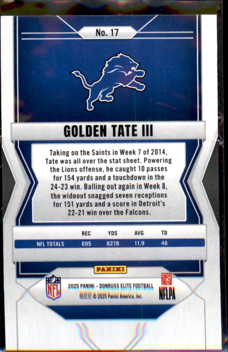 2025 Donruss Elite Green Disco #17 Golden Tate III