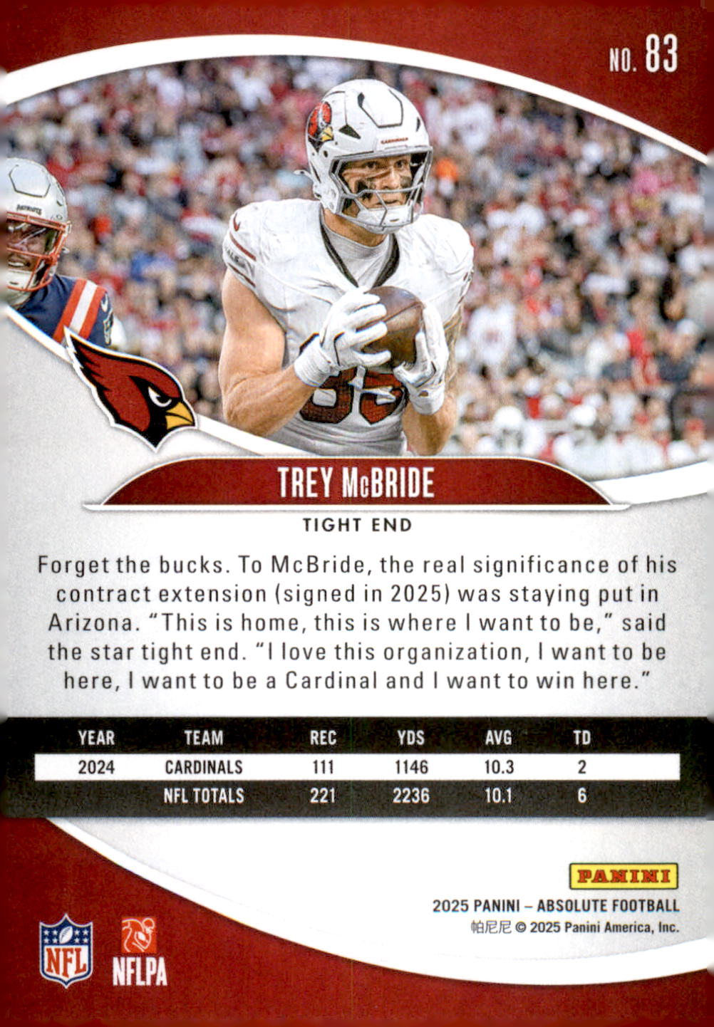 2025 Panini Absolute Red #83 Trey McBride