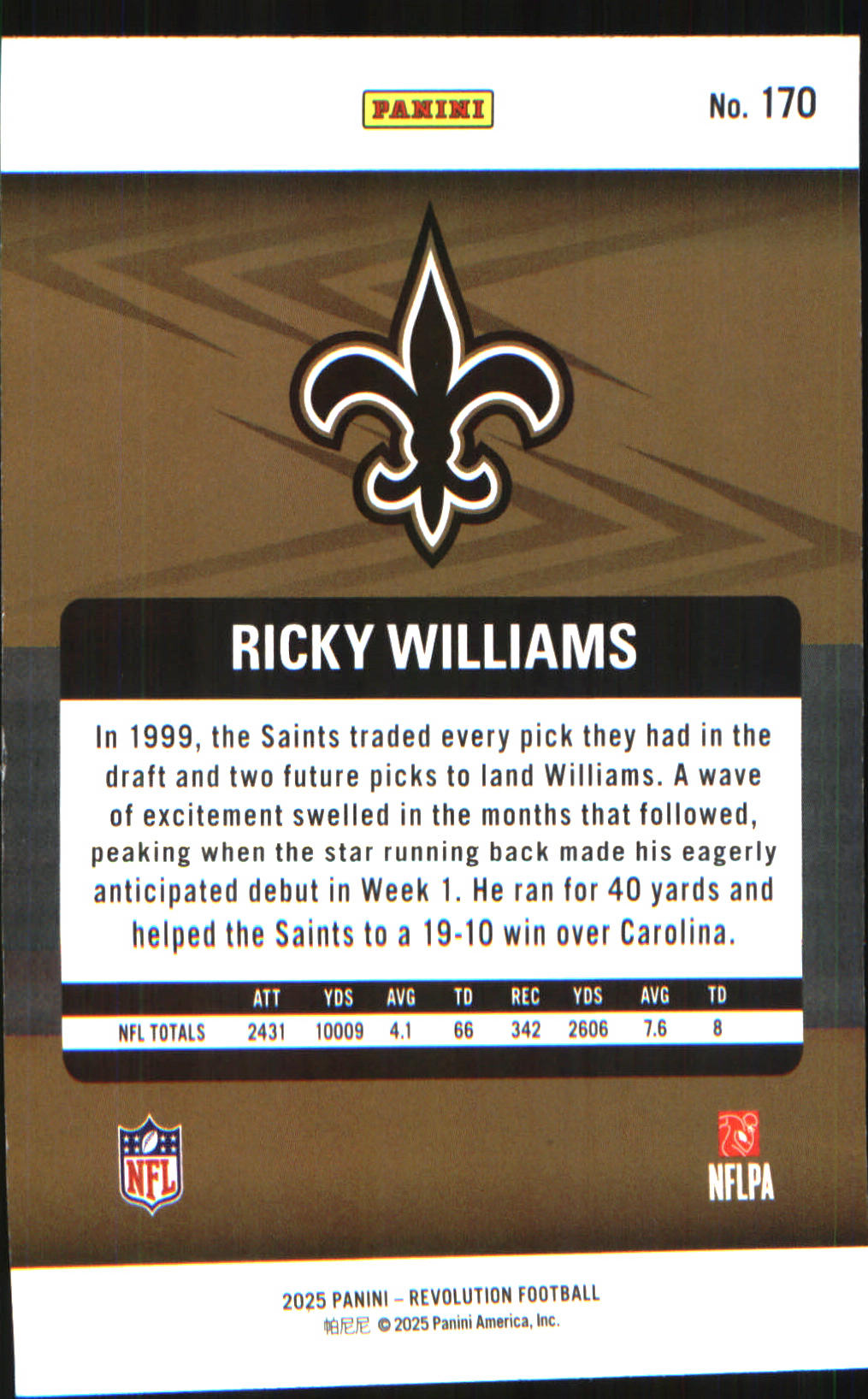 2025 Panini Revolution #170 Ricky Williams