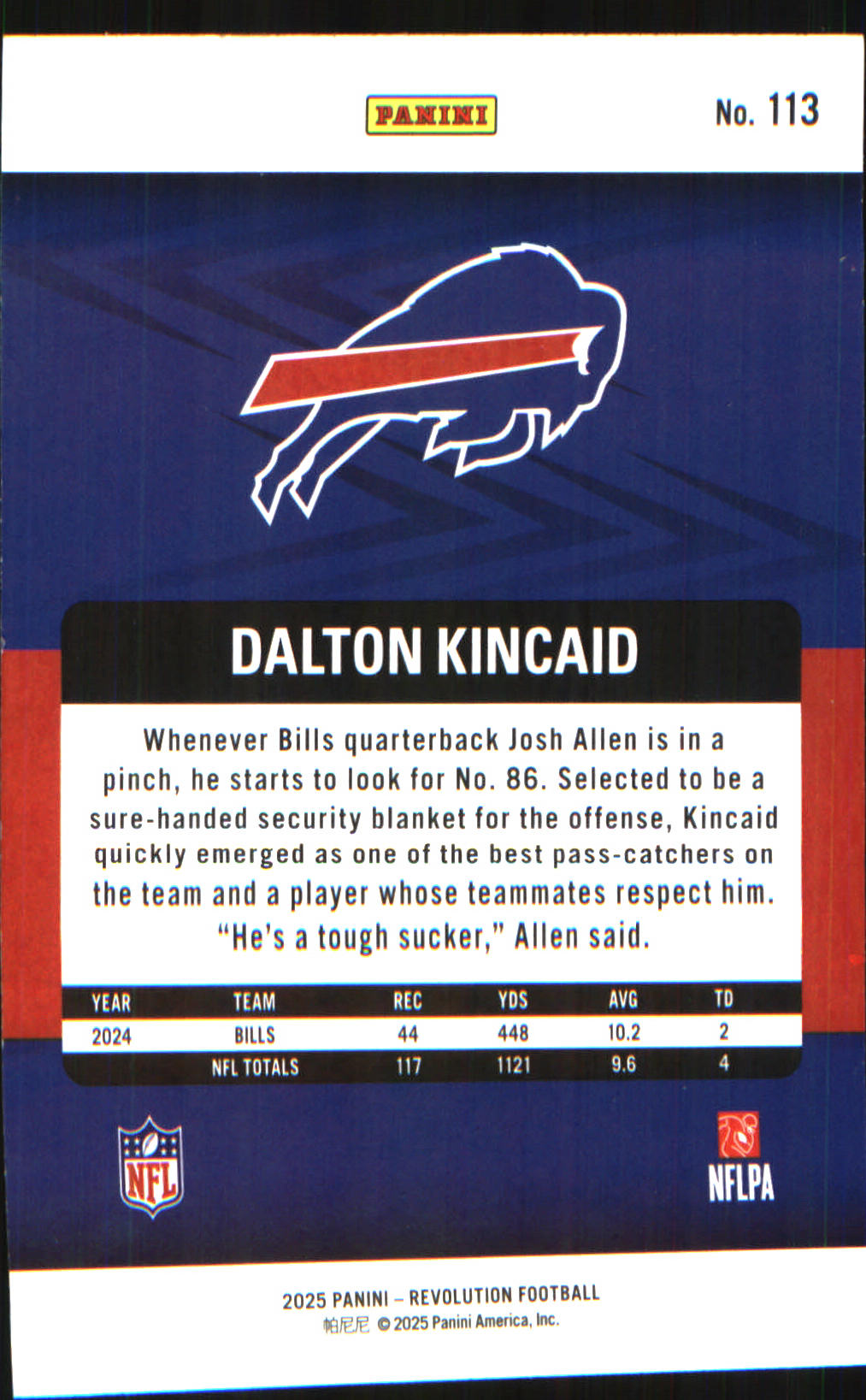 2025 Panini Revolution #113 Dalton Kincaid