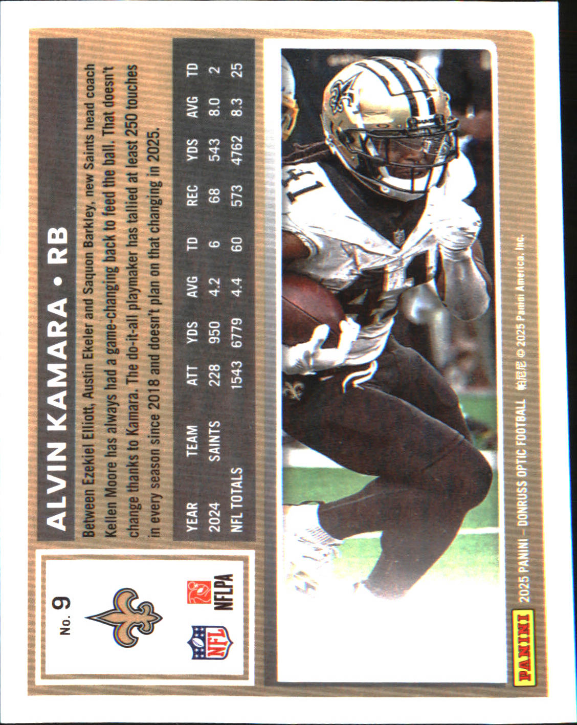2025 Donruss Optic #9 Alvin Kamara