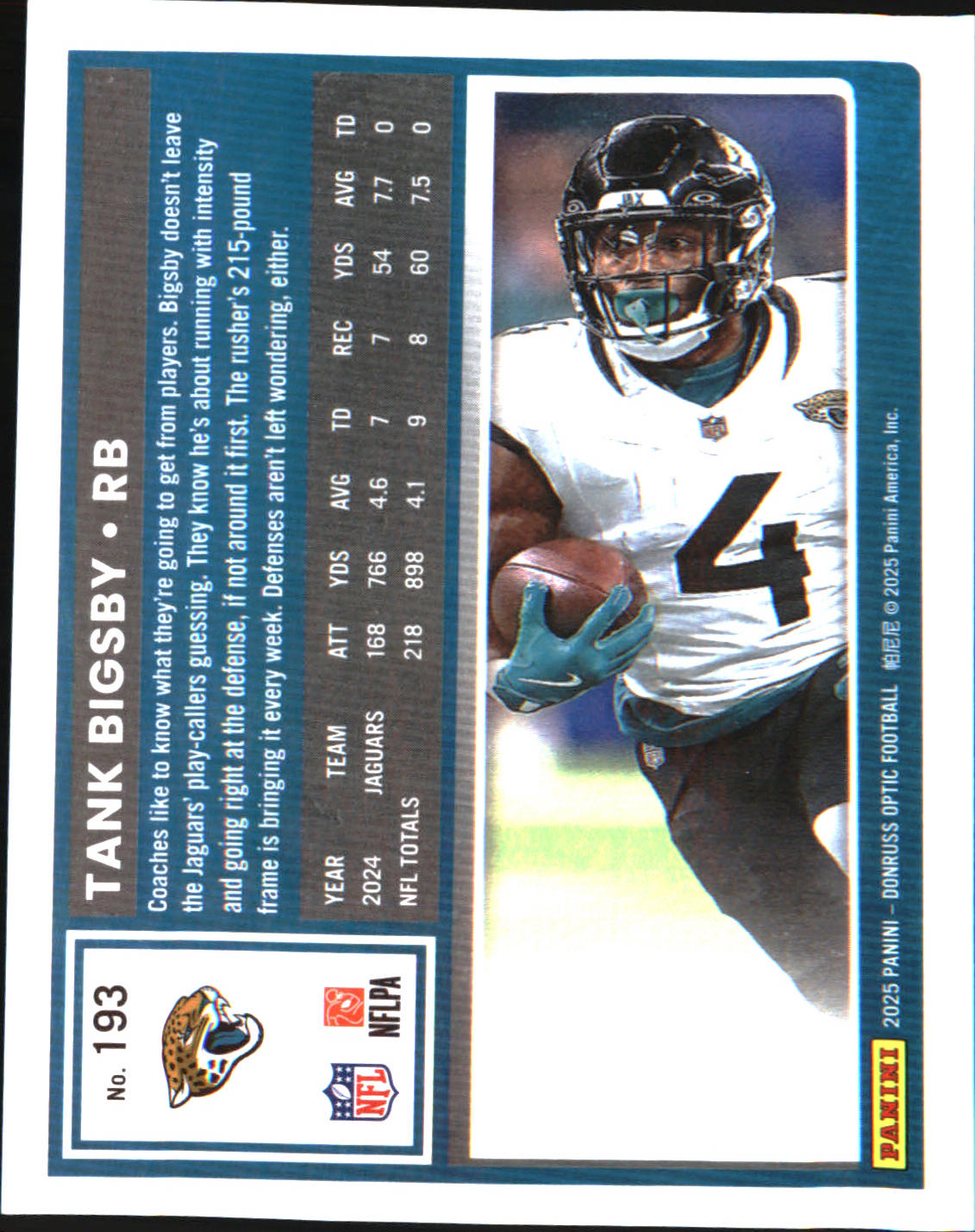 2025 Donruss Optic #193 Tank Bigsby
