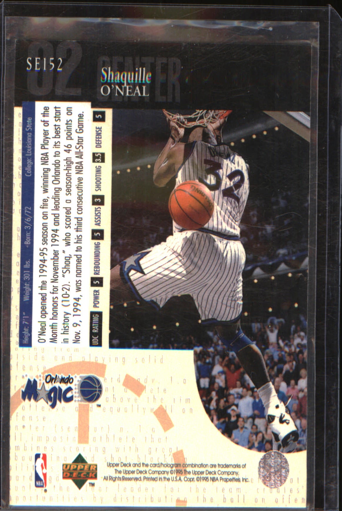 1994-95 Upper Deck Special Edition #SE152 Shaquille O'Neal
