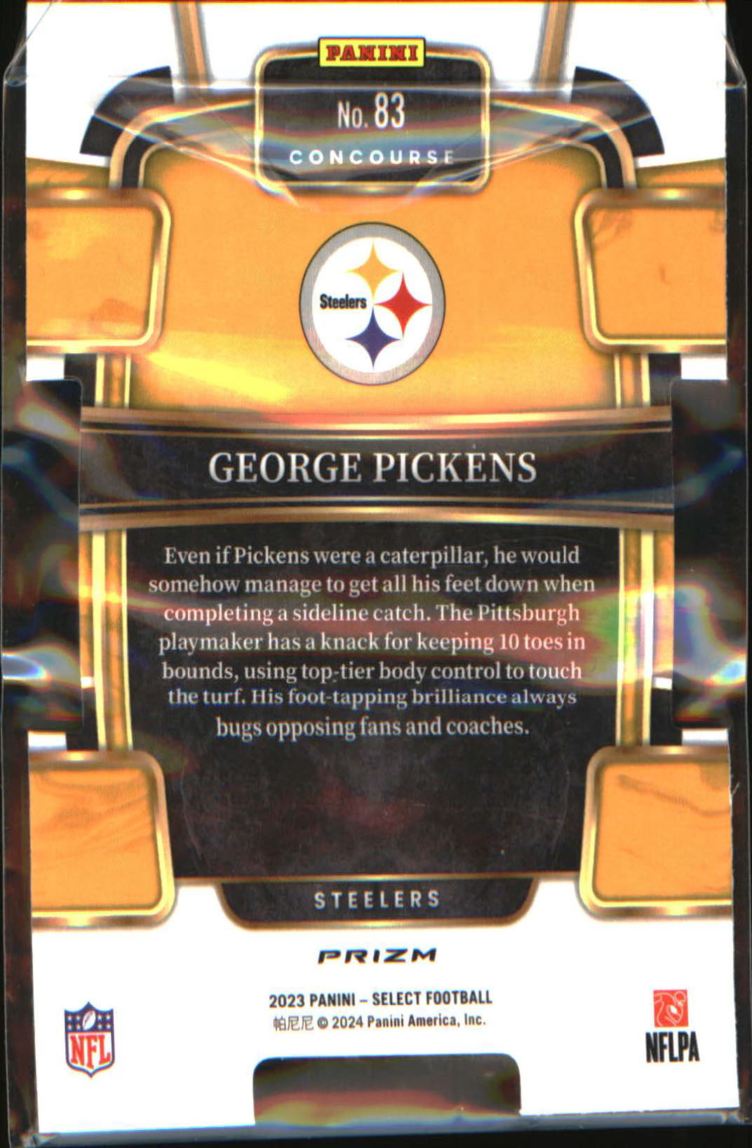 2023 Panini Select Black and Green Prizms Die Cuts #83 George Pickens Concourse