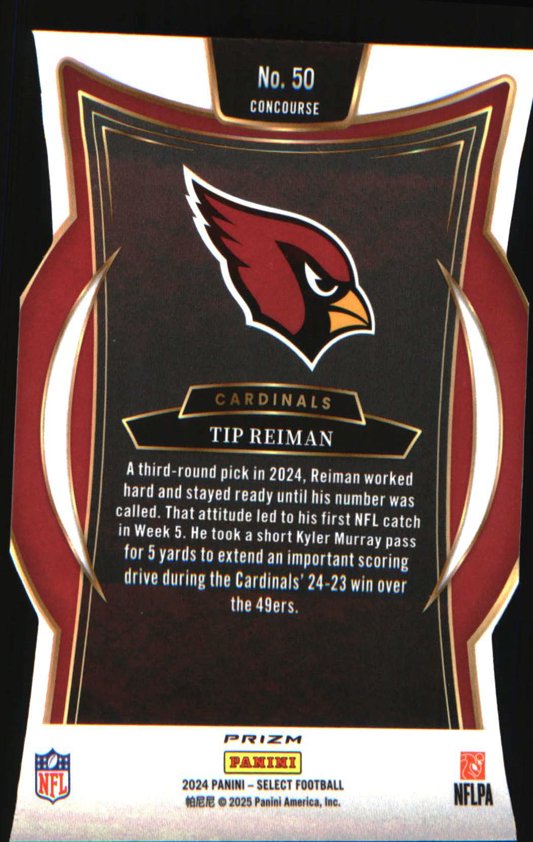 2024 Panini Select Silver Prizm Die Cut #50 Tip Reiman Rookie RC