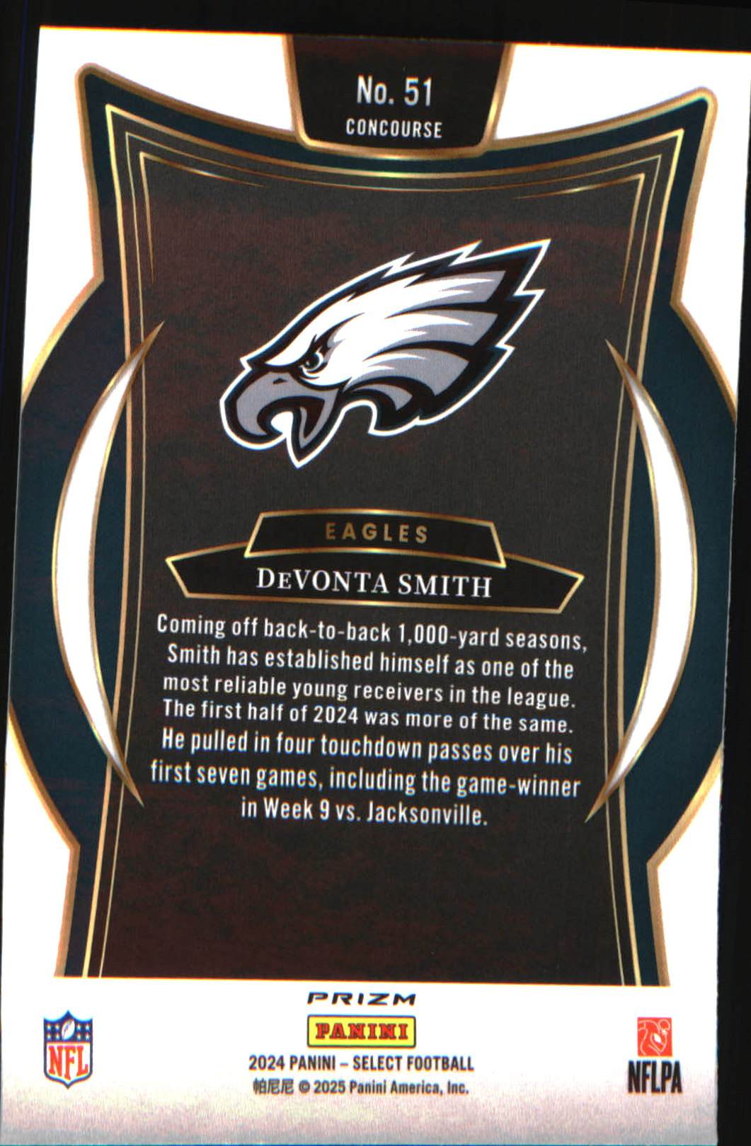 2024 Panini Select Black & Red Prizm Shock #51 DeVonta Smith