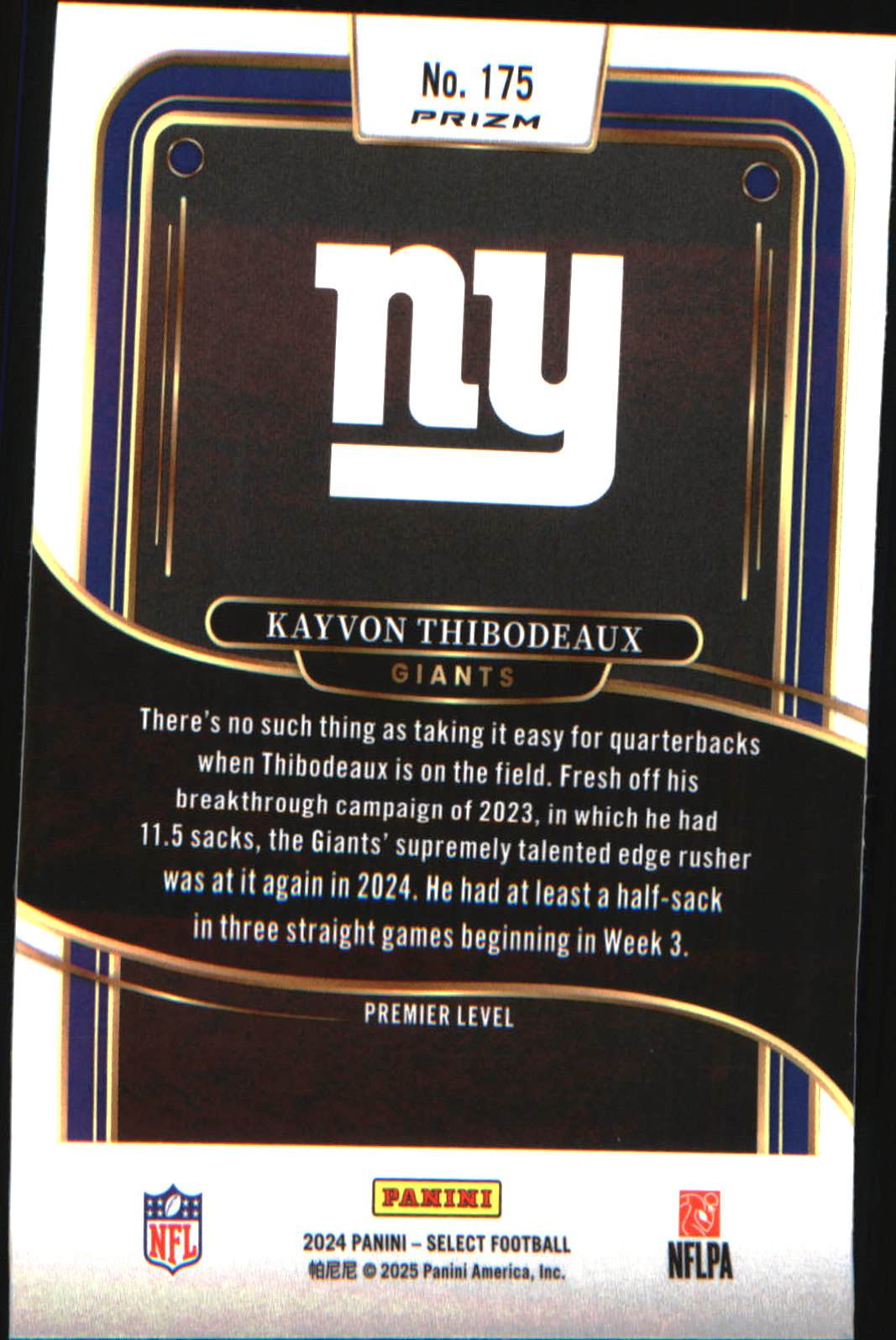 2024 Panini Select Red & Yellow Prizm Shock #175 Kayvon Thibodeaux