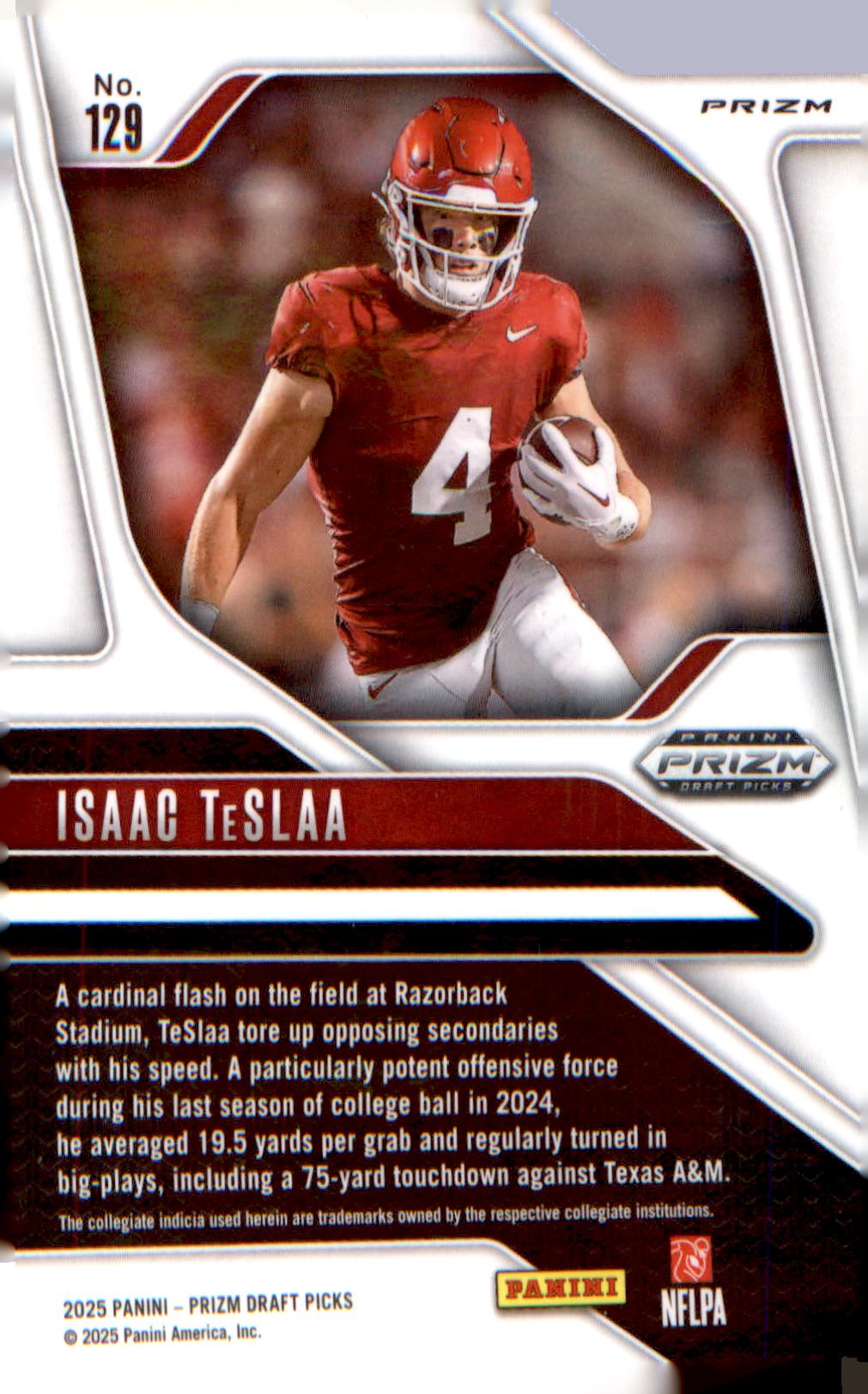 2025 Panini Prizm Draft Picks Prizms Gold Ice #129 Isaac TeSlaa