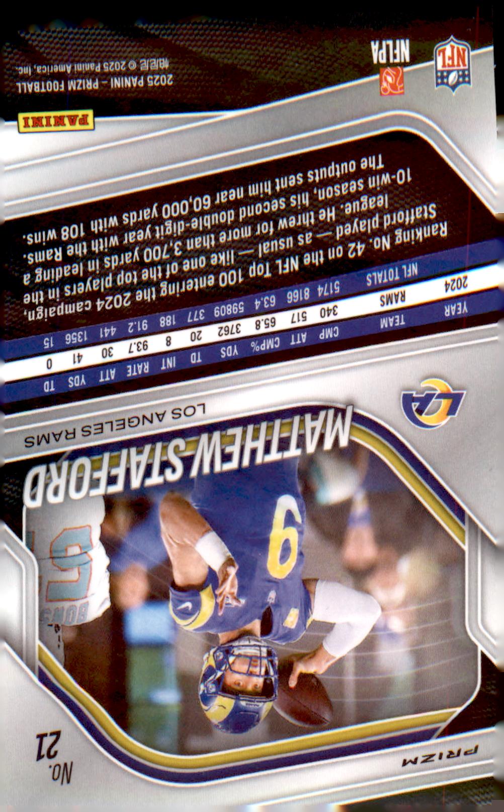 2025 Panini Prizm Green Wave #21 Matthew Stafford