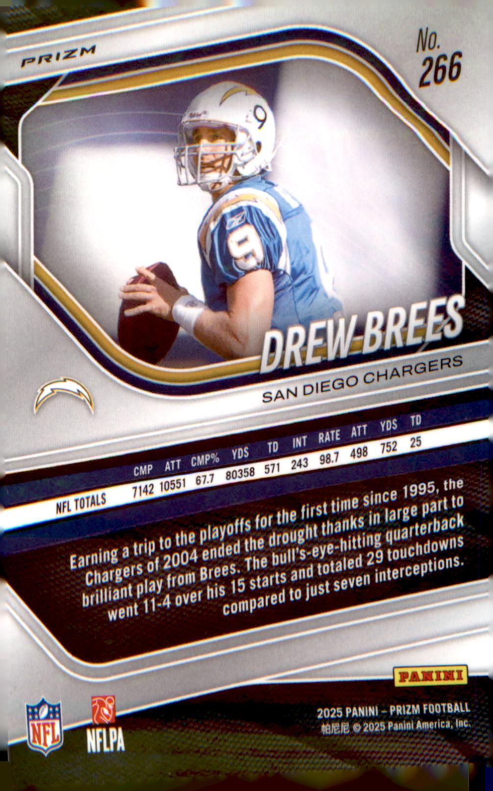 2025 Panini Prizm Silver #266 Drew Brees